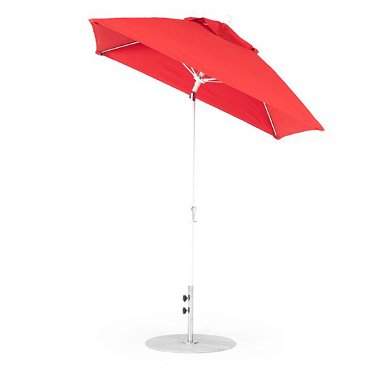 6.5' Square Fiberglass Crank Auto Tilt Market Umbrella