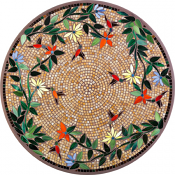 Caramel Hummingbird Classic Mosaic Table Top