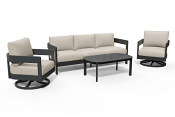 Luis Sofa Set Charcoal