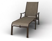 Four-Position Lay Flat Chaise w/Rustic Polymer Arm