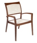 Stacking Sling Arm Chair/ Brown