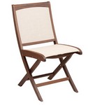 Folding Sling Side Chair/ Brown