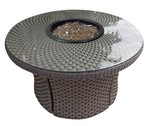 42" Rd Premium Woven Base and Woven Top Firepit w/ Glass