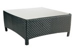 42" Square Coffee Table w/ Woven Glass Top