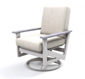 Chat Height Swivel Rocker w/Rustic Polymer Arms